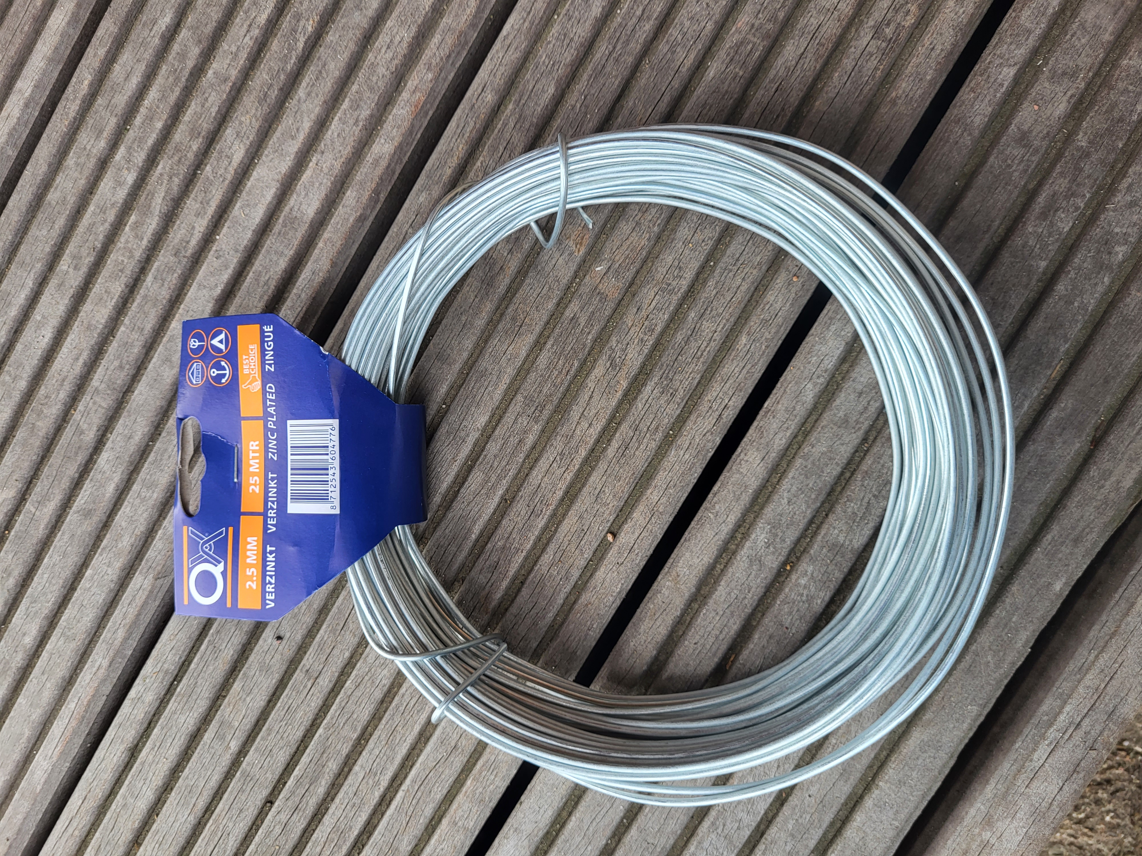 ijzerdraad 25 meter Verzinkt